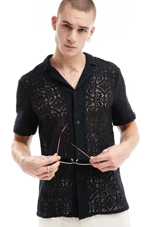 New Look Short sleeved lace shirt in