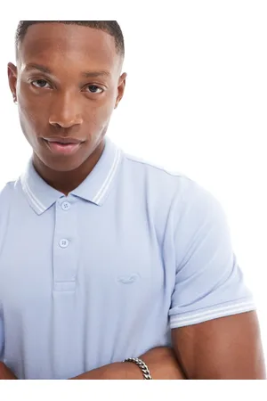 Hollister blue polo shirt on sale