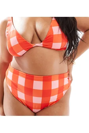 ASOS Curve Picnic high leg high waist bikini bottom in gingham