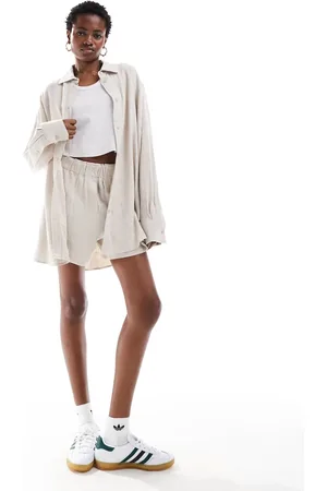 Weekday Perfect co-ord linen mix shirt in off