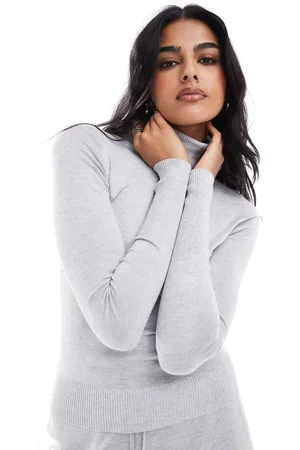Stradivarius Co-ord roll neck long sleeve knitted top in