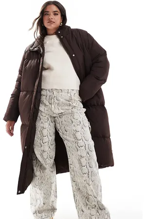 Threadbare Plus maxi puffer coat with hood in