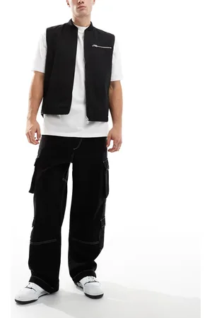 Bershka Contrast stitch cargo trouser in
