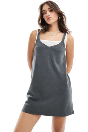 ASOS 2in1 slip mini dress in
