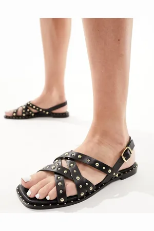 Schuh Thelma slingback studded sandals in leather