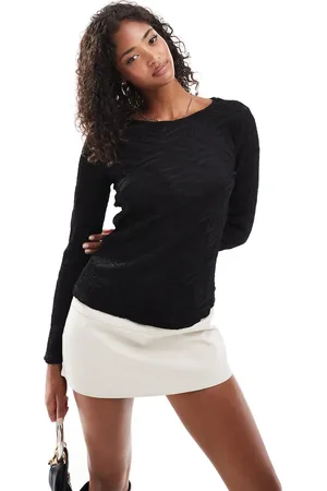 VILA 3D textured long sleeve top in