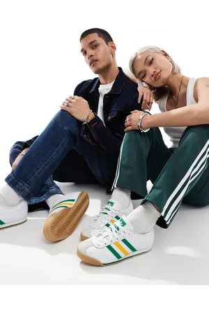 adidas K 74 trainers in white and yellow