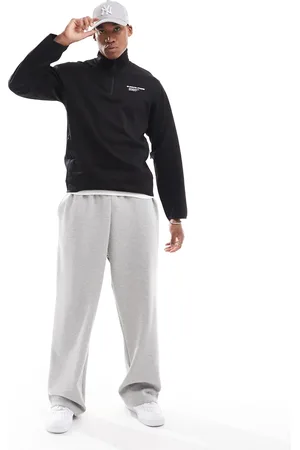 JACK & JONES Half zip with chest print in