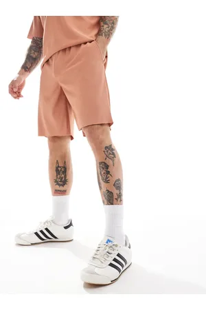 Only & Sons Plisse slouchy short co-ord in burnt
