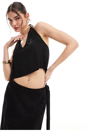 JJXX Co-ord linen mix halterneck top in