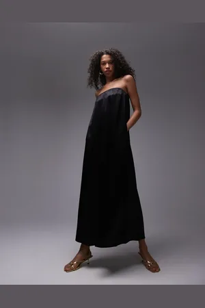 Topshop Satin maxi bandeau in