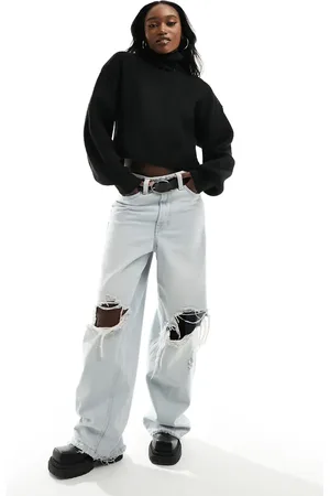 Monki Cropped knitted jumper in