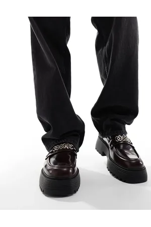 ASOS Chunky loafers in burgundy