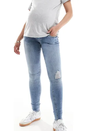 ONLY Blush skinny jeans with frayed hem in mid