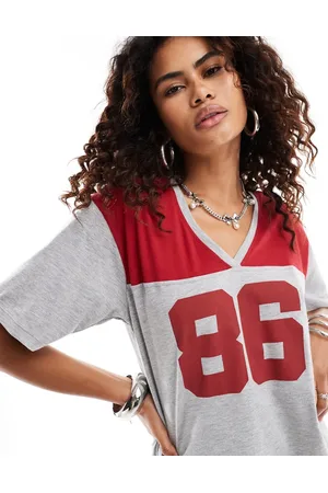 Motel Balap oversized varsity t-shirt in and red