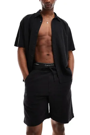 Bershka Linen look short co-ord in