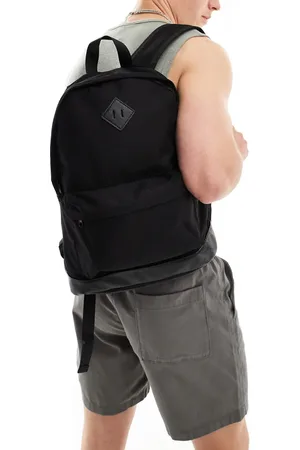 ASOS Canvas backpack with faux leather base in