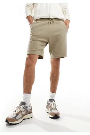 Threadbare Jersey ribbed shorts with elasticated waist in stone