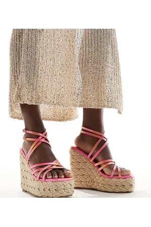 Simmi London Simmi London Wide Fit Akela strappy espadrille in orange ombre