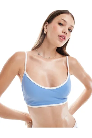 ASOS Contrast binding hidden underwire crop bikini in dusty