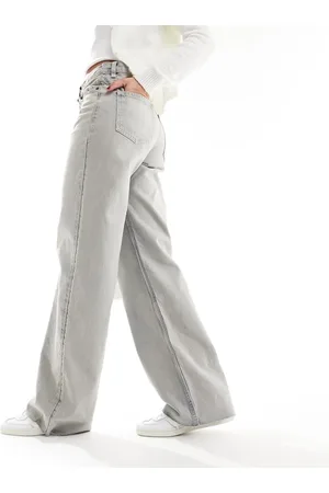 MANGO Straight leg jeans in dirty light wash