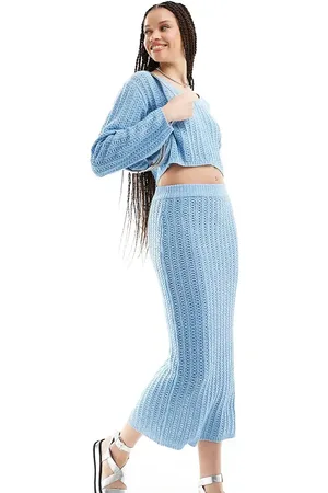 ASOS ASOS DESIGN Tall knitted midi skirt in open stitch co-ord in