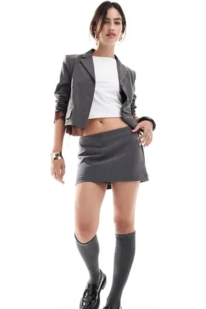 Bershka Tailored skort in charcoal