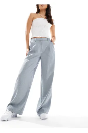 COLLUSION Relaxed wide leg trousers in linen stripe