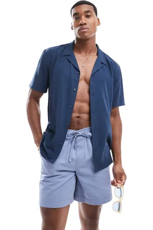 New Look Short sleeved soft seersucker shirt in