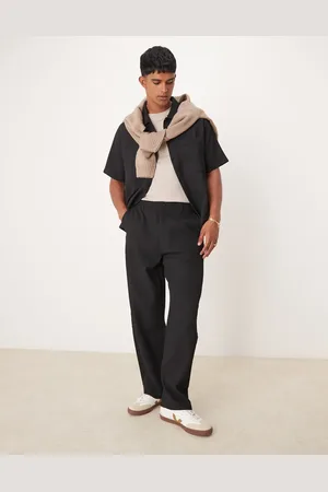 Bershka Wide leg plisse trouser co-ord in
