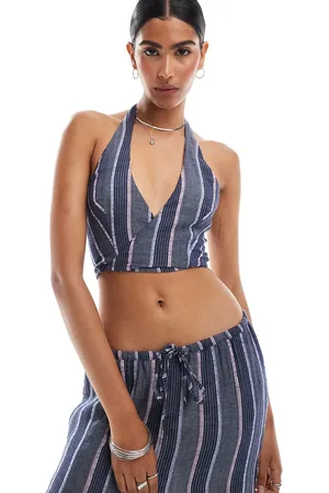 MANGO Halterneck stripe co-ord waistcoat in