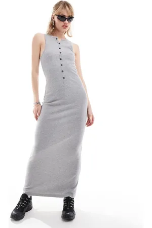 COLLUSION Festival rib vest maxi dress in