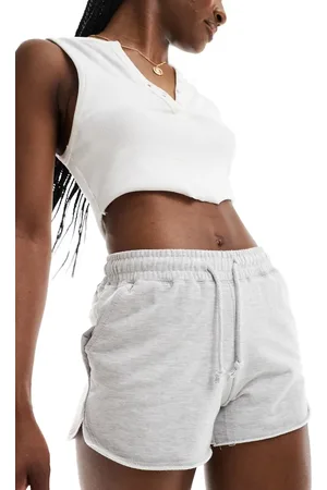 Pull&Bear Drawstring waist runner short in marl