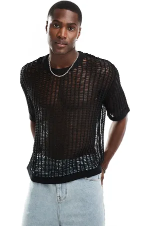 Bershka Loose knitted t-shirt in