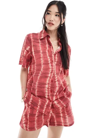 Rhythm Sahara tie dye short sleeve beach shirt co-ord in