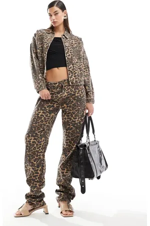 Lioness Low rise tapered jeans co-ord in leopard