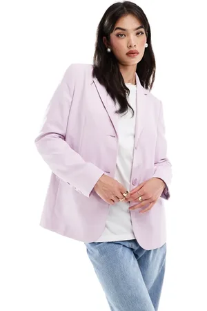 Miss Selfridge Oversized single breasted blazer in lilac