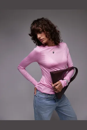 Topshop Sheer long sleeve top in