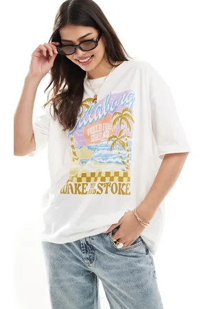 Billabong Wake up and stoke T-shirt in cream
