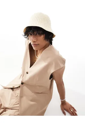 ASOS Knitted bucket hat in ecru