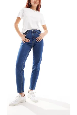 Stradivarius Slim mom jean with stretch in indigo