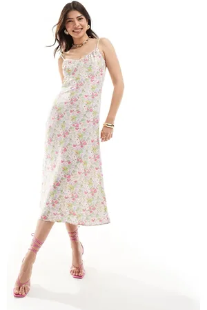 & OTHER STORIES Strappy midi dress with ruched v neckline in floral print