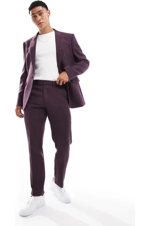 ASOS Wedding slim suit trouser in wool herringbone