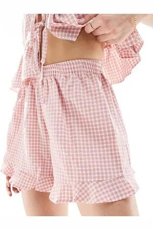 Miss Selfridge Gingham frill short co-ord in gingham