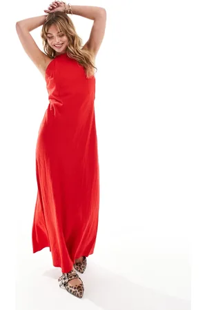 MANGO Halterneck maxi dress in