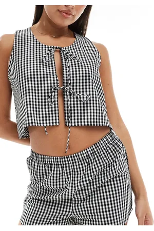 Luna Gingham vest and short pyjama set in