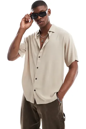 JACK & JONES Viscose shirt in beige