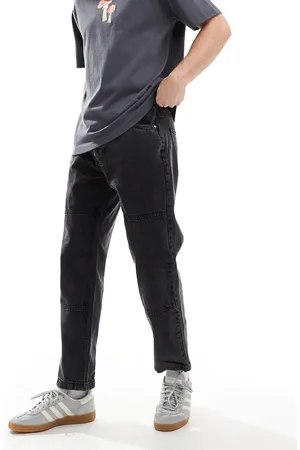 Brave Soul Loose fit jeans in washed black with seam detail