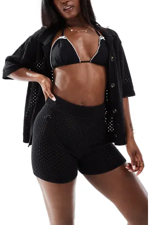 Aria Cove Crochet beach shorts co-ord in