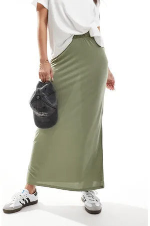 VILA Slinky maxi skirt with split in